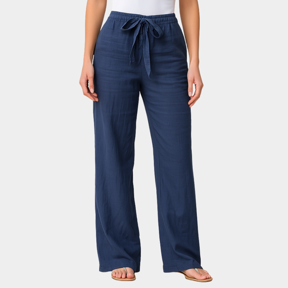Giulia | Pantaloni in lino con vita regolabile