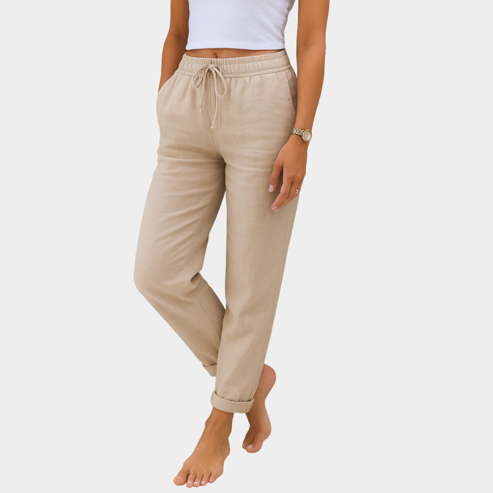 Elena | Pantaloni elasticizzati in lino