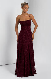 Vestido largo Francis - Lacado cereza