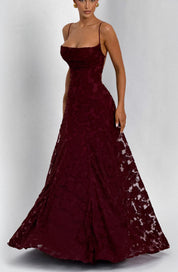Vestido largo Francis - Lacado cereza