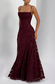 Vestido largo Francis - Lacado cereza