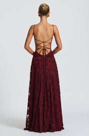 Vestido largo Francis - Lacado cereza