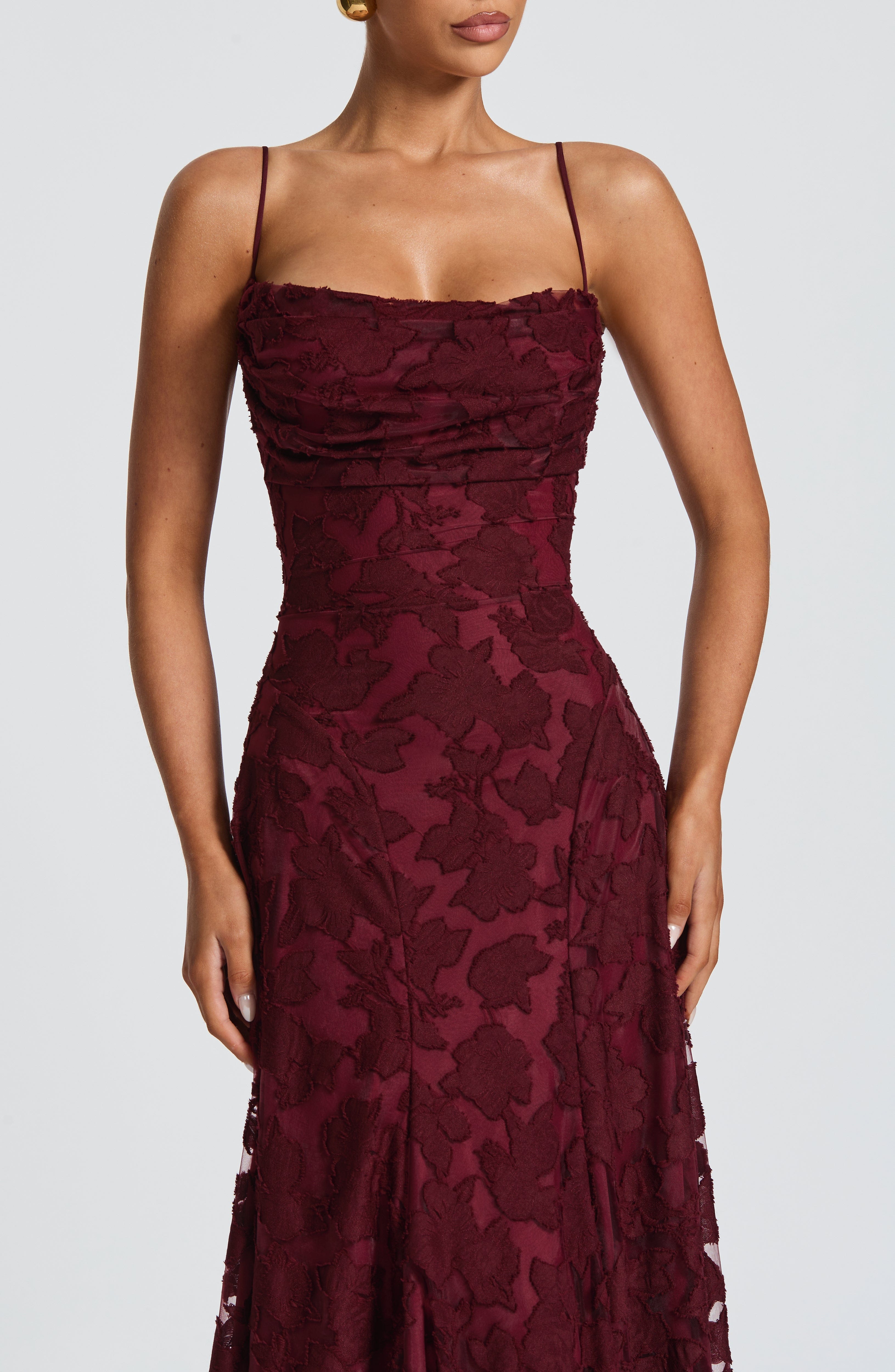 Vestido largo Francis - Lacado cereza