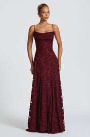 Vestido largo Francis - Lacado cereza