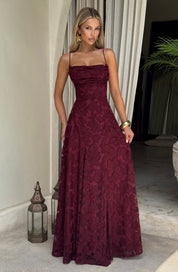 Vestido largo Francis - Lacado cereza