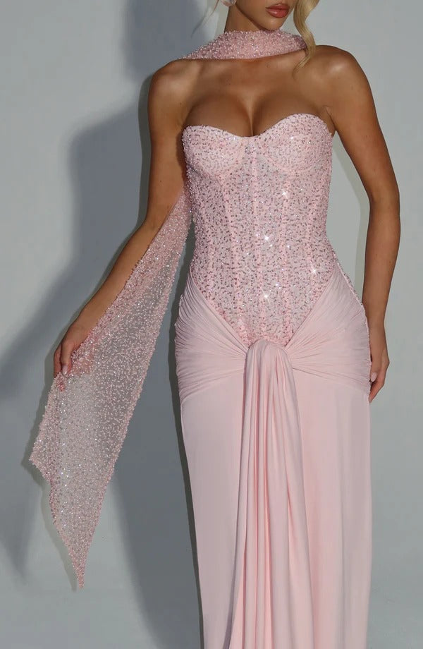 Vestido largo Carina - Marfil