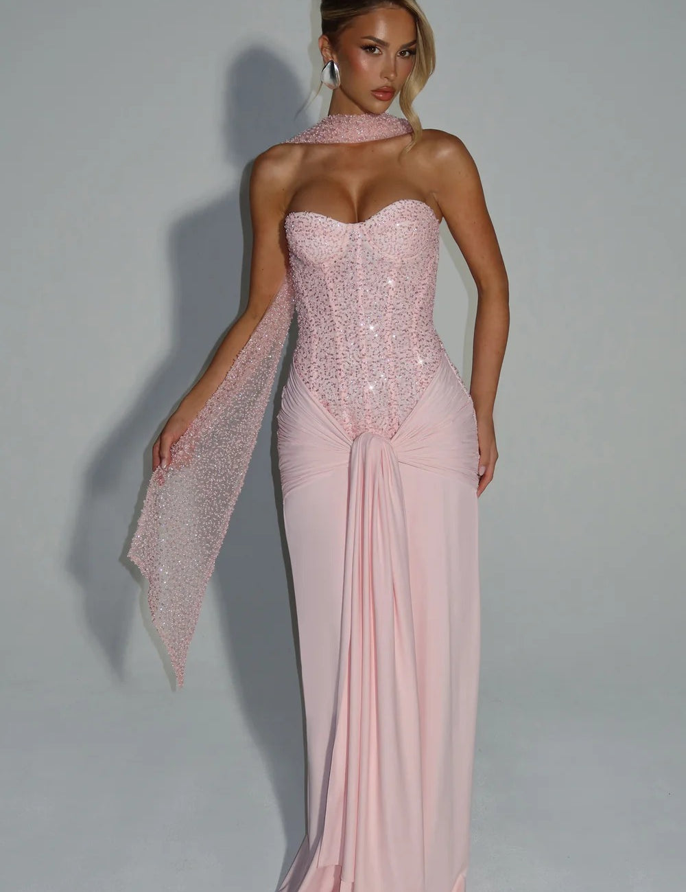 Vestido largo Carina - Marfil