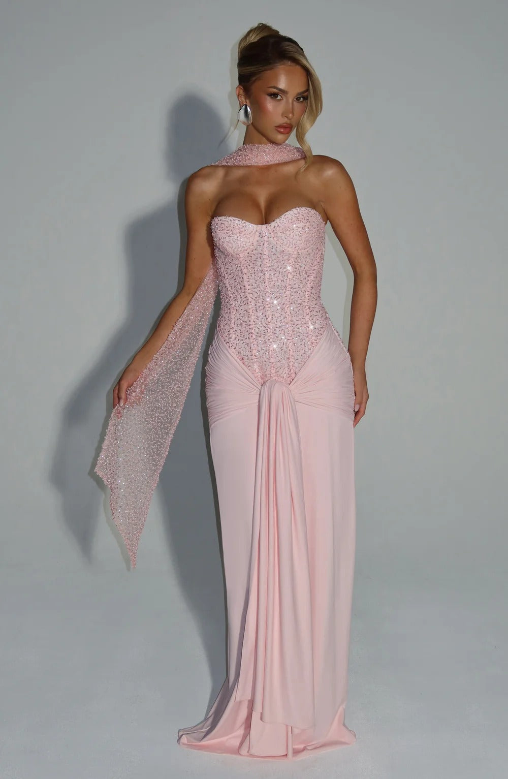 Vestido largo Carina - Marfil