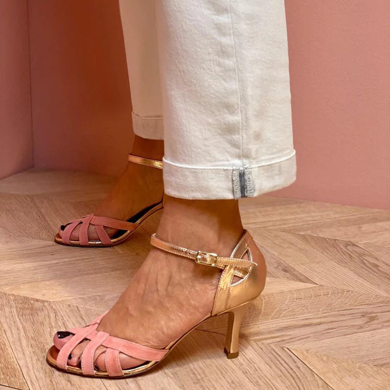 Calista | Sandalias de tacón de aguja de material premium hechas a mano