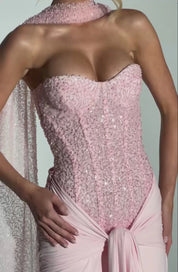 Vestido largo Carina - Marfil