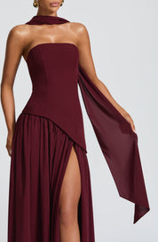 Vestido largo Maliyah - Lacado cereza