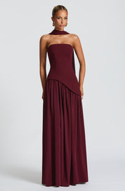Vestido largo Maliyah - Lacado cereza
