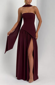 Vestido largo Maliyah - Lacado cereza