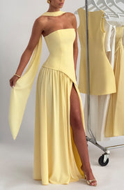 Vestido largo Maliyah - Limón