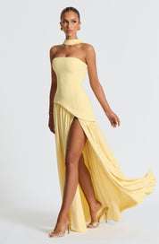 Vestido largo Maliyah - Limón