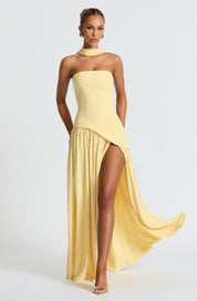Vestido largo Maliyah - Limón