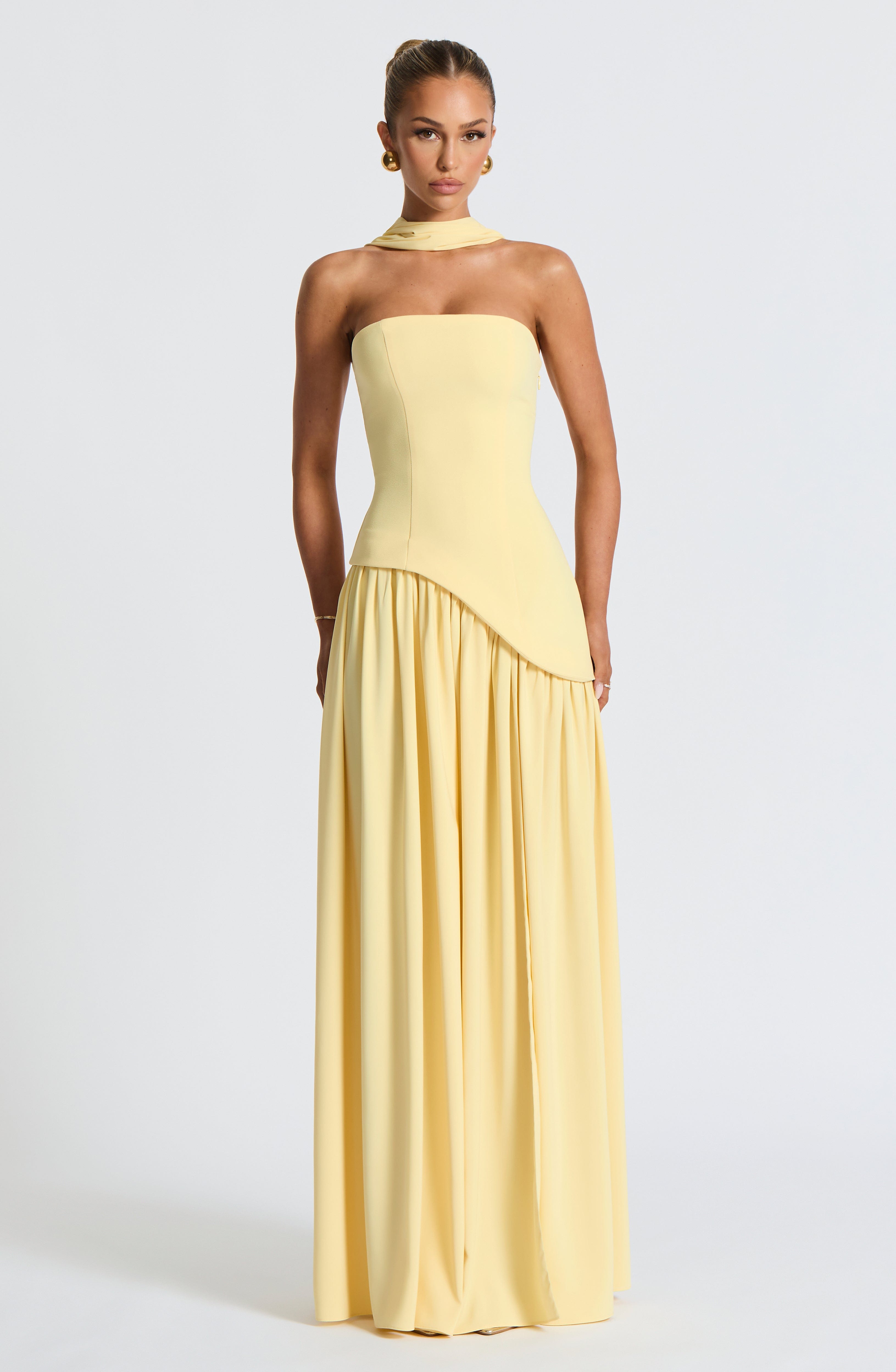 Vestido largo Maliyah - Limón