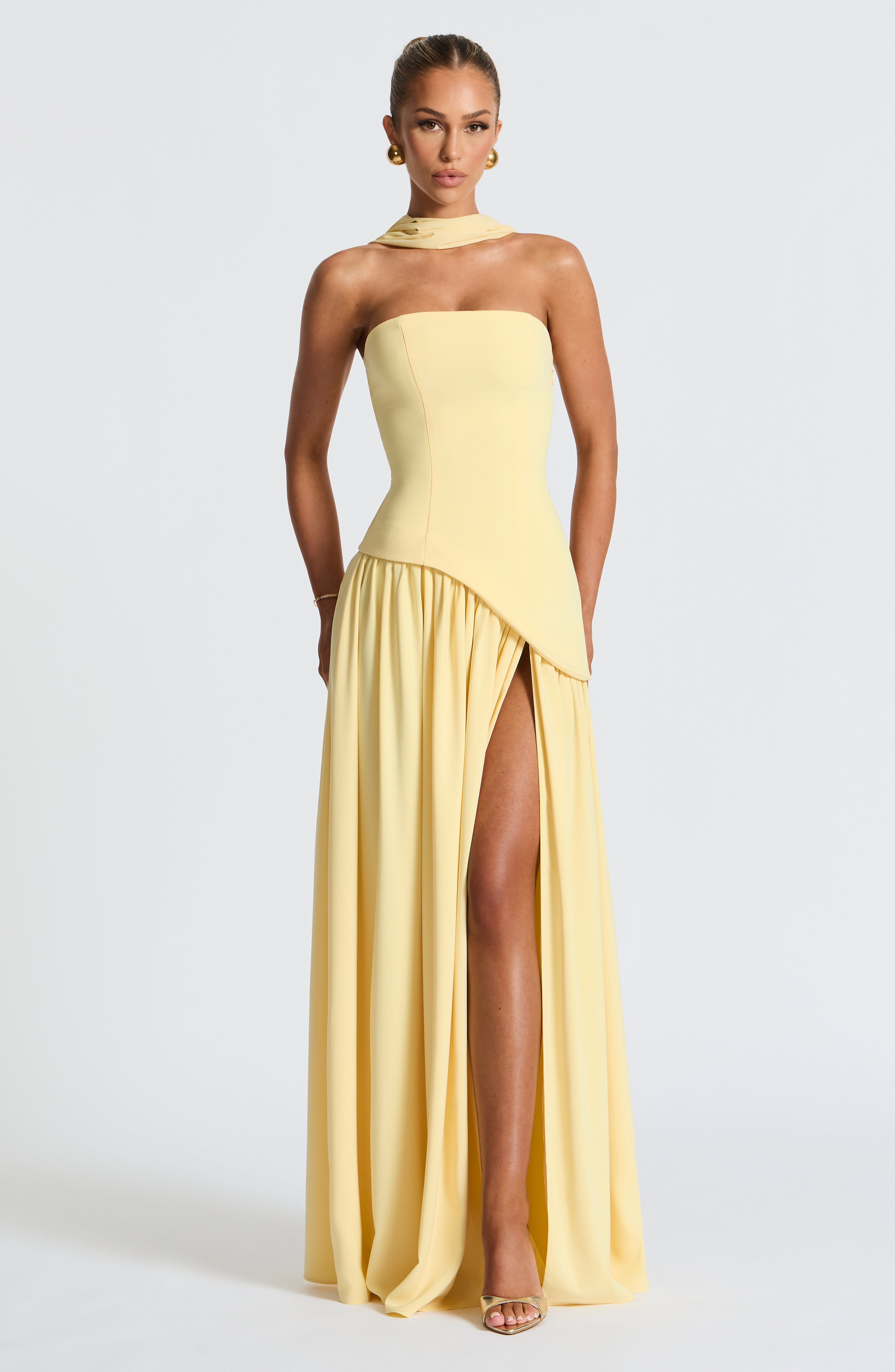 Vestido largo Maliyah - Limón