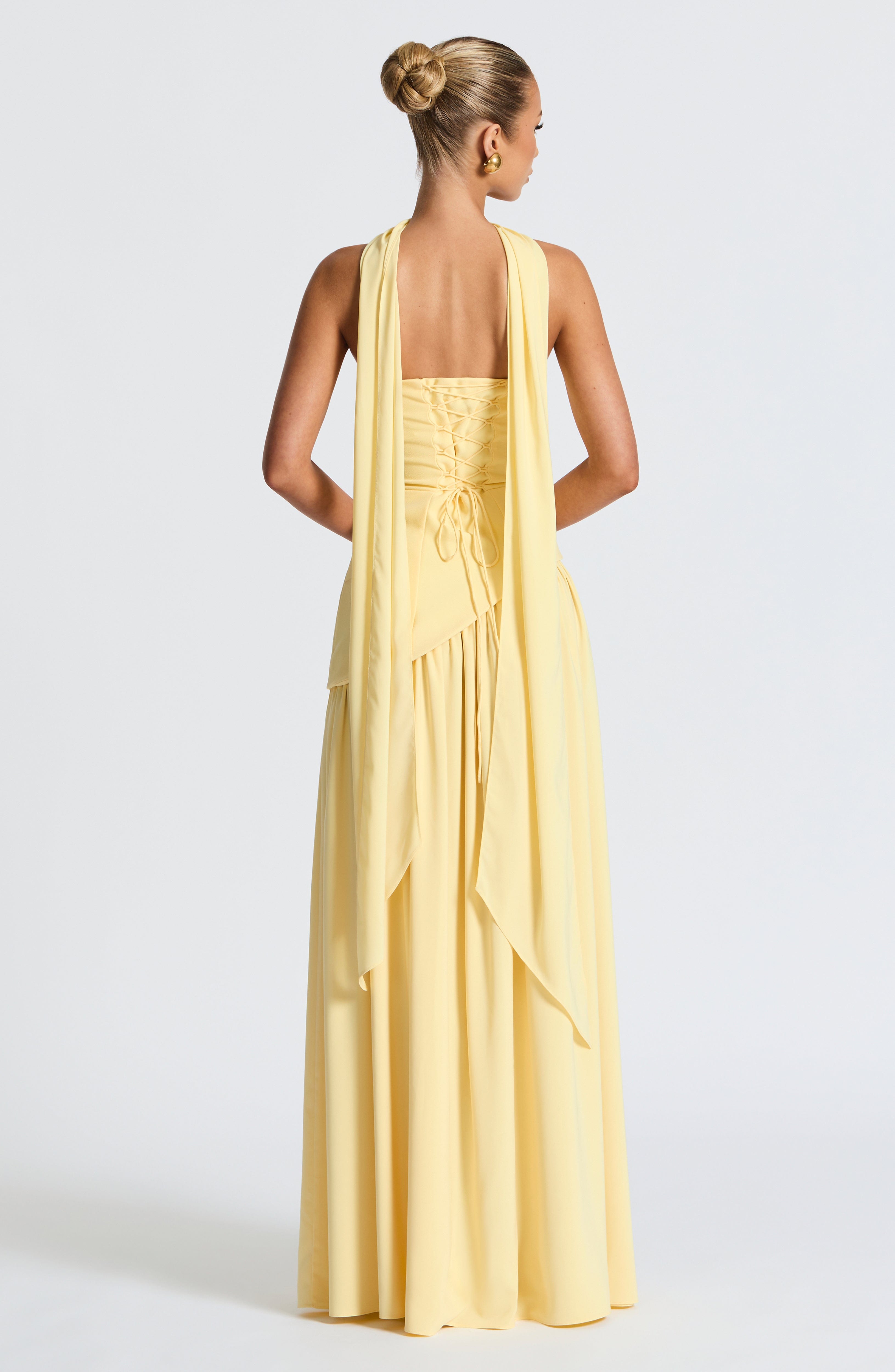 Vestido largo Maliyah - Limón