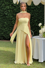Vestido largo Maliyah - Limón