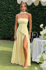Vestido largo Maliyah - Limón