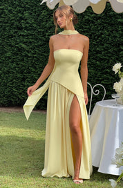 Vestido largo Maliyah - Limón