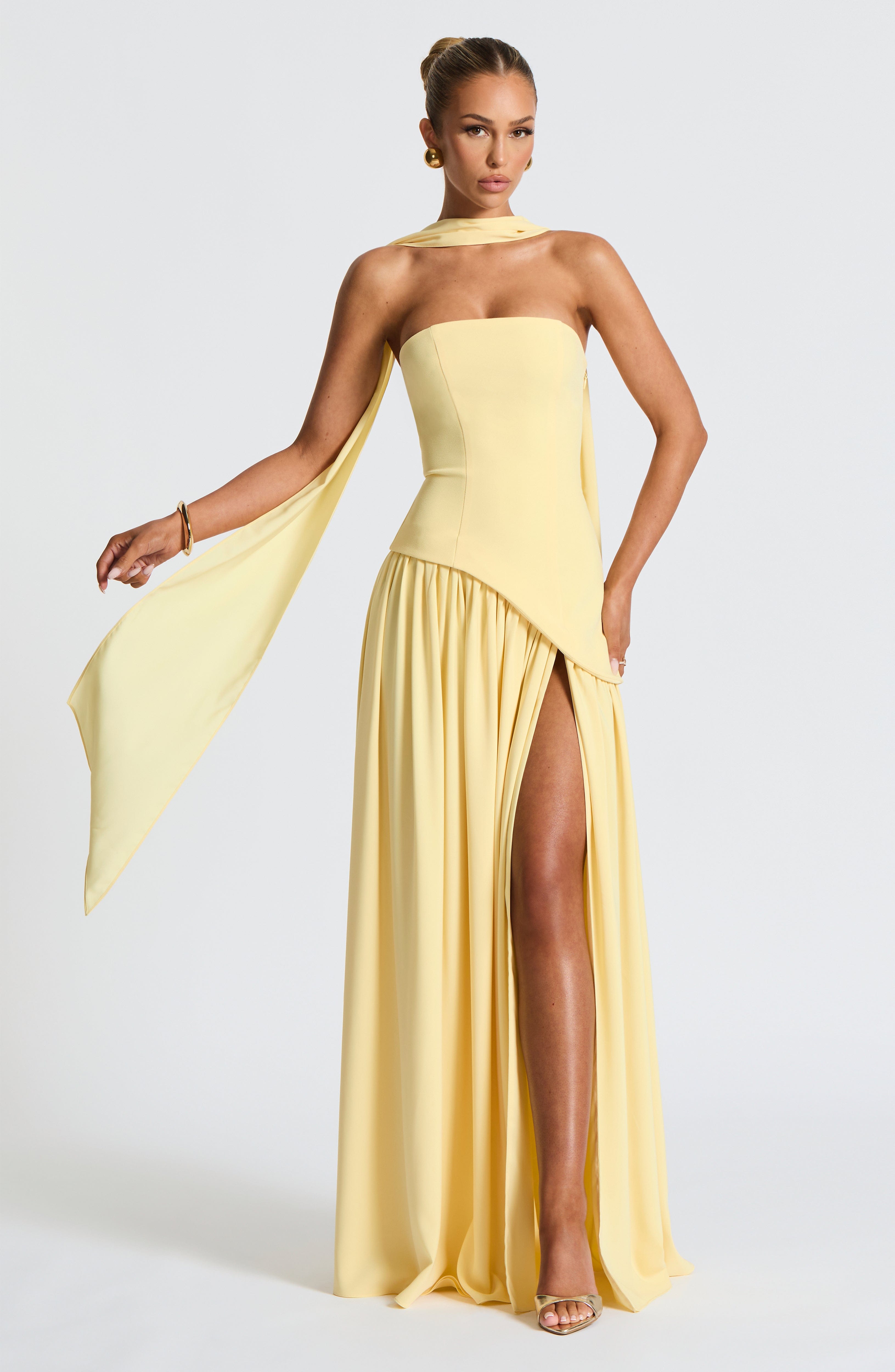 Vestido largo Maliyah - Limón