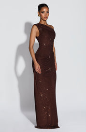 Ottilie Maxi Dress - Plum Brown