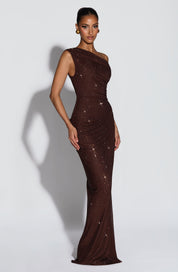 Ottilie Maxi Dress - Plum Brown