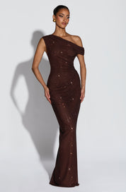 Ottilie Maxi Dress - Plum Brown