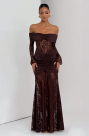 Maxi Vestido Sauline - Marrón ciruela