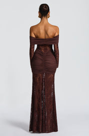 Maxi Vestido Sauline - Marrón ciruela