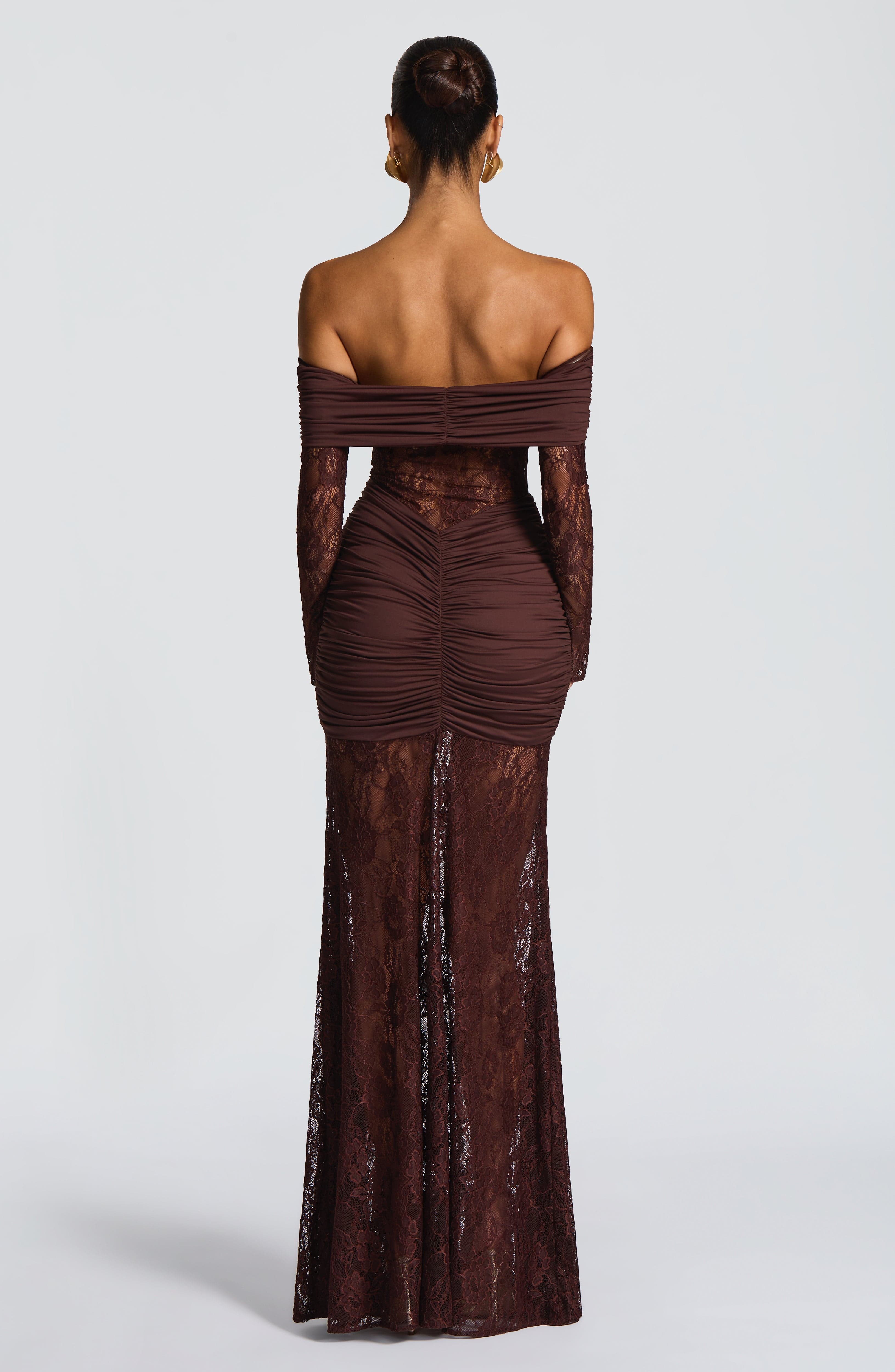 Maxi Vestido Sauline - Marrón ciruela